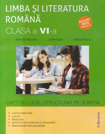 Limba si literatura romana clasa a VI-a. Caiet de lucru structurat pe domenii