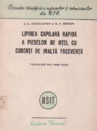 Lipirea capilara rapida a pieselor de otel cu curenti de inalta frecventa (traducere din limb rusa)