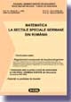 Matematica la sectiile speciale germane din Romania