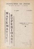 Matematici Superioare - Probabilitati si Statistica matematica (Zamfir, Rogozea)