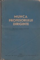 Munca profesorului diriginte - Proiect experimental