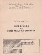 Note curs chimie analitica calitativa