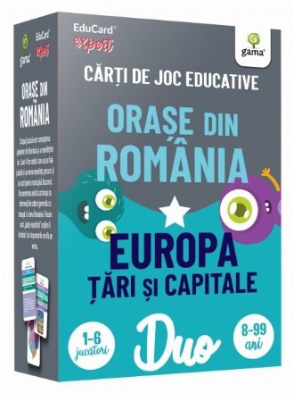 Orase din Romania - Europa: Tari si capitale. Carti de joc educative