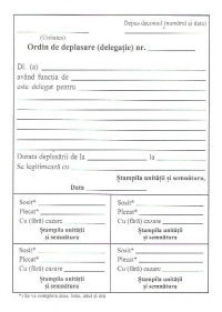 Ordin de deplasare (delegatie)