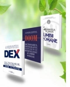 Pachet promotional DEX 2016-DOOM-GRAMATICA (3 carti): 1. Dictionarul explicativ al limbii romane editia 2016; 2. Dictionarul ortografic, ortoepic si morfologic al limbii romane; 3. Gramatica de baza a limbii romane