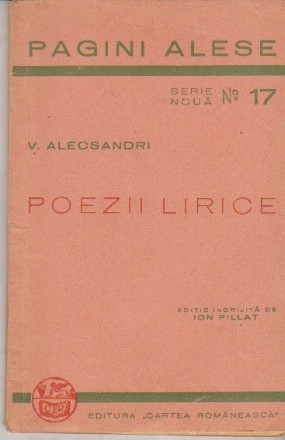 Pagini Alese, Nr. 17. Poezii Lirice - V. Alecsandri