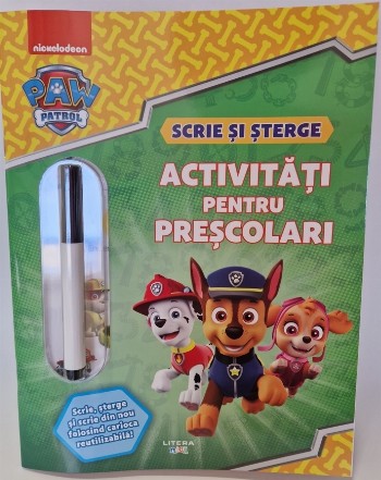 Patrula Căţeluşilor : Scrie şi şterge,activităţi pentru preşcolari