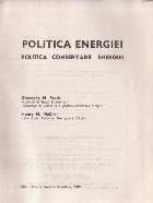 Politica energiei. Politica conservarii energiei