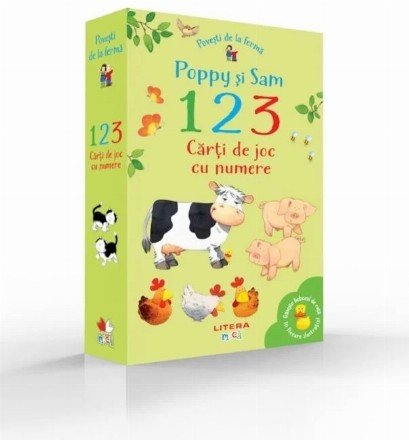 Povesti de la ferma. Poppy si Sam. 1, 2, 3. Carti de joc cu numere