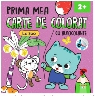 Prima mea carte de colorat cu autocolante. La zoo