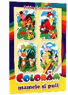 Privim si coloram. Coloram mamele si puii