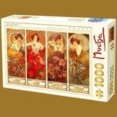 Puzzle 1000 piese Alphonse Mucha - The precious stones