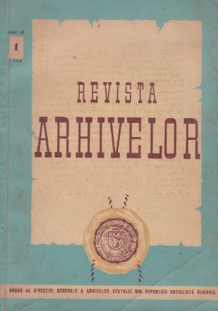 Revista arhivelor, nr. 1/1966