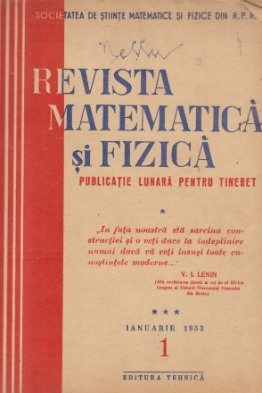 Revista Matematica si Fizica 1953 (12 numere)