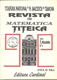 Revista de matematica Titeica, Anul II, Nr. 1