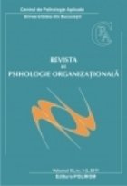 Revista de psihologie organizationala. Volumul XI, Nr. 1-2, 2011 Revista de psihologie organizationala. Volumul XI, Nr. 1-2, 2011