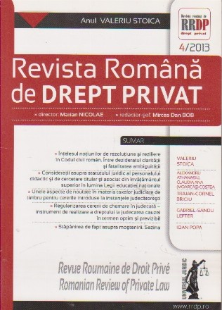 Revista romana de drept privat 4/2013
