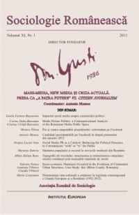 Revista Sociologie Romaneasca. Mass-media, new media si criza actuala. Volumul XI, Nr.1/2013