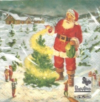 Servetele Mos Craciun cu brad (Set 20 buc.)