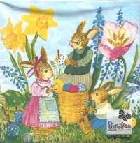 Servetele de Paste - Iepurasi in familie (Set 20 buc.)