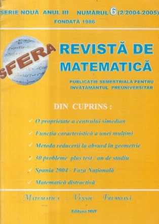 Sfera - Revista de matematica din Bailesti, Nr. 2 / 2004-2005