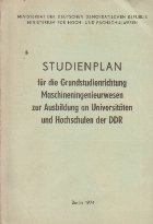 Studienplan fur die Grundstudienrichtung Maschineningenieurwesen zur Ausbildung an Universitaten und Hochschul