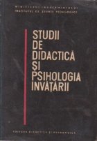 Studii didactica psihologia invatarii
