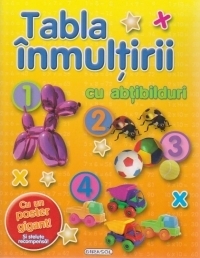 Tabla inmultirii cu abtibilduri (cu un poster gigant si stelute recompensa)