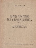 Teoria functiilor de o variabila complexa, Volumul al II-lea