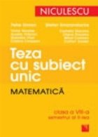 Teza cu subiect unic. Matematica. Clasa a VIII-a, semestrul al II-lea
