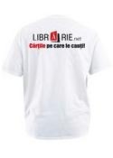 Tricou LIBRARIE.NET (100% bumbac, culoare alba)