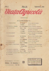 Viata Agricola - Revista lunara de agricultura si economie, Septembrie 1910