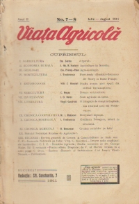 Viata Agricola - Revista lunara de agricultura si economie, Iulie-August 1911
