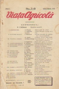 Viata Agricola - Revista lunara de agricultura si economie, Iulie-August 1910